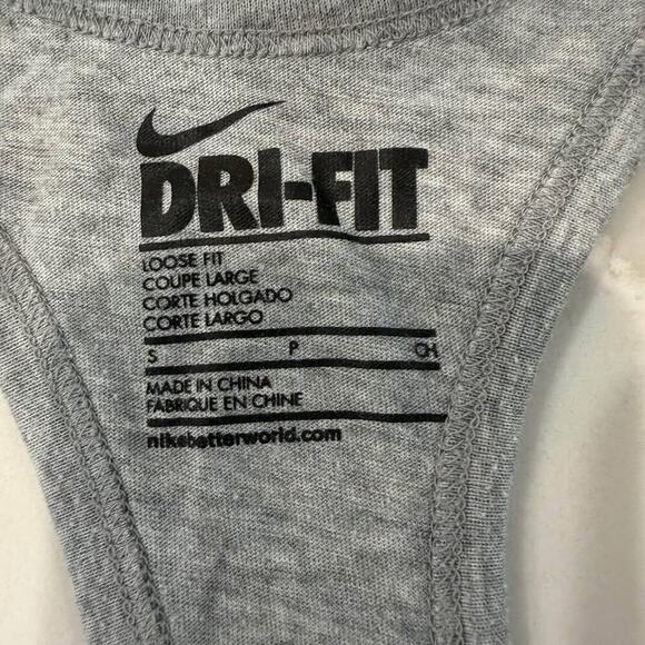 Nike Dri-Fit Blast Racerback Big Logo Athletic Tank Top Women's Small Gray/Pink - Picture 3 of 6